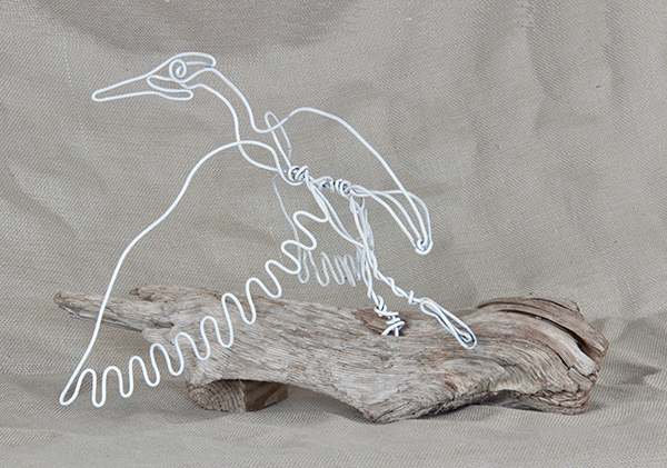 Marnie Sinclair wire sculpture of a heron