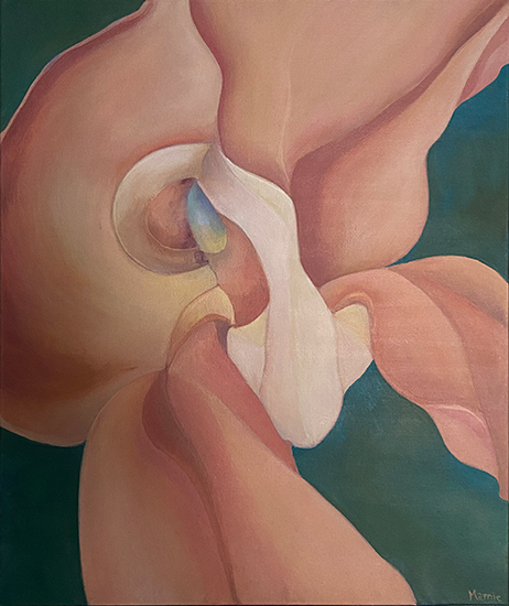 Marnie Sinclair, acrylic painting, "Once a Flower"